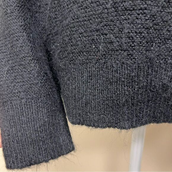 J Crew alpaca blend black sweater with ruffled color S - Picture 4 of 10